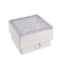 Vloerinbouwarmatuur TABIT 100x100 toegankelijk, schakelbaar IP67, grijs, transparant 