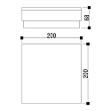 Deko-Light Vloerinbouwarmatuur TABIT 200x200 toegankelijk, schakelbaar IP67, grijs, transparant 