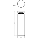 Deko-Light Lichtpaal FARO 60 met lensoptiek, bekabeld IP65, donkergrijs dimbaar