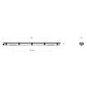 Deko-Light Armatuur voor vochtige ruimten TRI PROOF BASIC 121CM / 20W 840 ON-OFF slagvast, schakelbaar IP65, lichtgrijs 