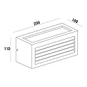  Kapego wall luminaire Wall Line III, voltage constant, 220-240V AC / 50-60Hz, E27, 18W, die-cast aluminum, anthracite