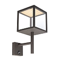 Outdoor LED sensor-wall luminaire LACERTAE, IP54, 10W 3000K 440lm 120�, alu diecast, dark grey