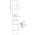 Gevelspot ACHERNAR UP & DOWN 2-vlams, cilindrisch, met lamphouder GU10 IP65, antraciet