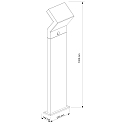 Deko-Light Outdoor LED floor lamp TAYGETA 1000 MOTION, height 100cm, IP54, 16W 3000K 1500lm 110�, incl, sensor, dark grey
