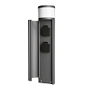Deko-Light Lichtzuil met contactdozen ARAWAN 2-voudig, rond, schakelbaar IP44, donkergrijs 