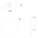 Deko-Light Pendelarmatuur adapter � DA 68MM / RECESSED rond, ingebouwde versie, gitzwart