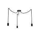 Pendelarmatuur SPYDER 3-WAVE 3-vlams, rond, instelbaar E27 IP20, zwart dimbaar