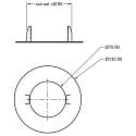 Deko-Light Reduceerring 130MM / 70MM / CUTOUT 95MM rond, mechanisch, ingebouwde versie, verkeerswit