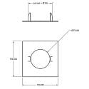 Deko-Light Reduceerring 130/70MM mechanisch, vierkant, ingebouwde versie, verkeerswit