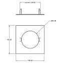 Deko-Light Reduceerring 155/95MM mechanisch, vierkant, ingebouwde versie, verkeerswit