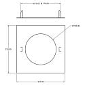 Deko-Light Reduceerring 210/135MM mechanisch, vierkant, ingebouwde versie, verkeerswit