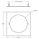 Deko-Light Reduceerring 240/180MM mechanisch, vierkant, ingebouwde versie, verkeerswit
