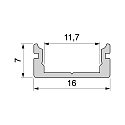 Deko-Light AU-01-10, flat U-profile for 10 - 11,3 mm LED stripes, 100cm, anodized aluminum