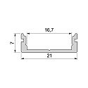 Deko-Light AU-01-15, flat U-profile for 15 - 16,3 mm LED stripes, 100cm, anodized aluminum