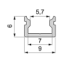 Deko-Light LED profile AU-01-05 flat U-profile for 5-5,7mm LED stripes, 100cm, anodized aluminum