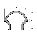 Deko-Light Accessories for LED profile cover R-01-05 round, 100cm, misty, 40% transmission