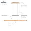 Elobra Pendelarmatuur COLOMBIA XL, natuurlijke aste eik dimbaar