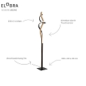 Elobra LED Floor lamp ARGENTINA, 11W, 3000K, oak massive wood, metal
