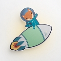 Elobra Wandarmatuur LITTLE ASTRONAUTS FUCHS, blauw