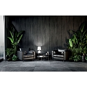 Fabas Luce Tafelarmatuur ADE lang E27, E14 IP20, nikkel gesatineerd, wit dimbaar
