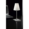 Fabas Luce Tafelarmatuur LUCY BIG met schakelaar E14 IP20, nikkel gesatineerd, wit