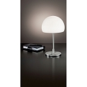 Fabas Luce Tafelarmatuur GIA BIG met schakelaar E14 IP20, nikkel gesatineerd, wit