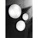 Fabas Luce Fabas Luce PLAZA Ceiling luminaire, IP41, E27, glass white, � 40cm, metal chromed