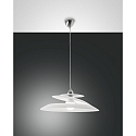Fabas Luce ARAGON Pendant luminaire, E27, 60W, chromed / glass white