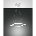 Pendelarmatuur BARD 42X42 vierkant, bedienbaar met stem, incl. Smartluce IP20, gesatineerd, wit dimbaar