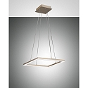 Pendelarmatuur BARD 42X42 vierkant, bedienbaar met stem, incl. Smartluce IP20, goud mat, gesatineerd dimbaar