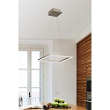 Fabas Luce Pendelarmatuur BARD 42X42 vierkant, bedienbaar met stem, incl. Smartluce IP20, goud mat, gesatineerd dimbaar