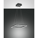 Pendelarmatuur BARD 42X42 vierkant, bedienbaar met stem, incl. Smartluce IP20, antraciet, gesatineerd dimbaar