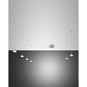 LED Pendant luminaire ISABELLA, incl. Smartluce, 6x 8W, 3000K, 4320lm, IP20, satin aluminum