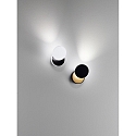 Fabas Luce Wandarmatuur ARA roteerbaar, kantelbaar IP20, goud, zwart dimbaar