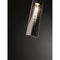 Fabas Luce Pendelarmatuur SINTESI 1-vlams, cilindrisch E27 IP20, nikkel gesatineerd, rookkleuren dimbaar
