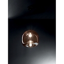 Fabas Luce Pendelarmatuur MAIA instelbaar E27 IP20, amber, zwart dimbaar