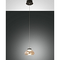 Pendelarmatuur ARABELLA kort, bedienbaar met stem, incl. Smartluce IP20, amber, zwart dimbaar