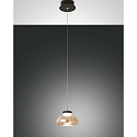 Pendelarmatuur ARABELLA kort IP20, amber, zwart dimbaar