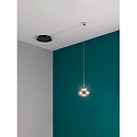 Fabas Luce Pendelarmatuur ARABELLA kort IP20, amber, zwart dimbaar