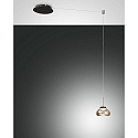 Pendelarmatuur ARABELLA lang, bedienbaar met stem, incl. Smartluce IP20, amber, zwart dimbaar