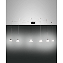 Pendelarmatuur ARABELLA 6-vlams, bedienbaar met stem, incl. Smartluce IP20, zwart, wit dimbaar