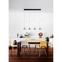 Fabas Luce LED Pendant luminaire ARABELLA 1, incl. Smartluce, 4x 8W, 3000K, 2880lm, IP20, gray transparent