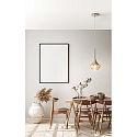 Fabas Luce Pendelarmatuur APOLLO 1-vlams E27 IP20, amber, messing, gesatineerd dimbaar