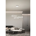 Fabas Luce Pendelarmatuur TIRRENO 3-vlams IP20, gesatineerd, wit dimbaar