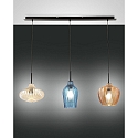 pendant luminaire OLBIA 3 flames E27 IP20, amber, azure, champagner, black