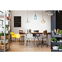 Fabas Luce Pendelarmatuur OLBIA 3-vlams E27 IP20, amber, azuur, champagne, zwart