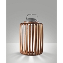 Fabas Luce Tafellamp op batterijen CLAMP IP54, walnoot dimbaar