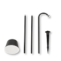 Fabas Luce Battery lamp ARMANDA IP54, black dimmable