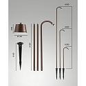 Acculamp ARMANDA IP54, roestbruin dimbaar