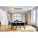 pendant luminaire LUCILLE 4 flames IP20, black dimmable